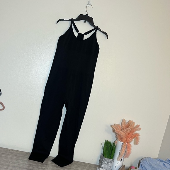 PINK Victoria's Secret Black Seamless Workout Onesie Jumpsuit One Piece Large - Picture 3 of 5